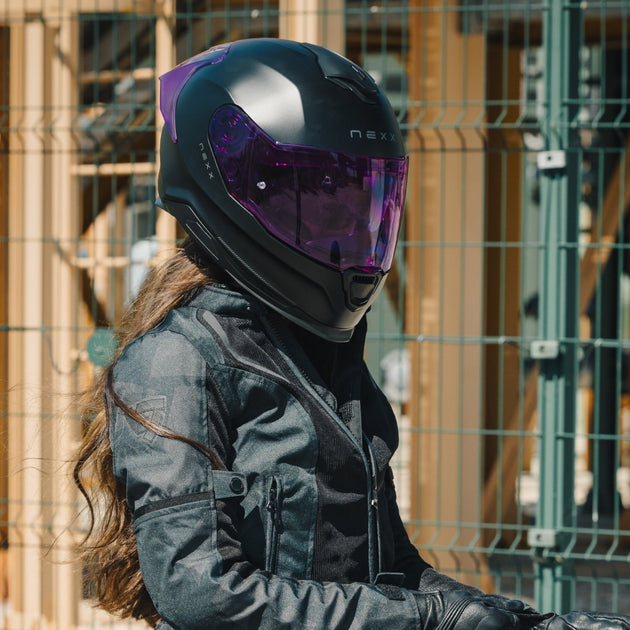 colored shield on purple motorcycle helmets NEXX Y.100R HELMET - SUBSONIC