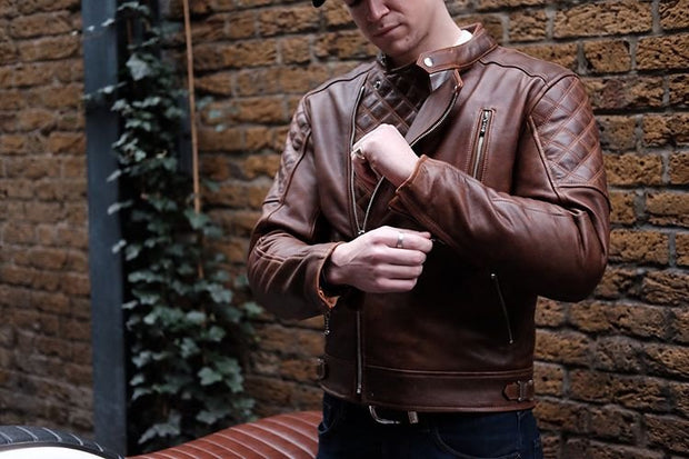 GOLDTOP BOBBER JACKET (CE ARMOURED) - WAXED BROWN