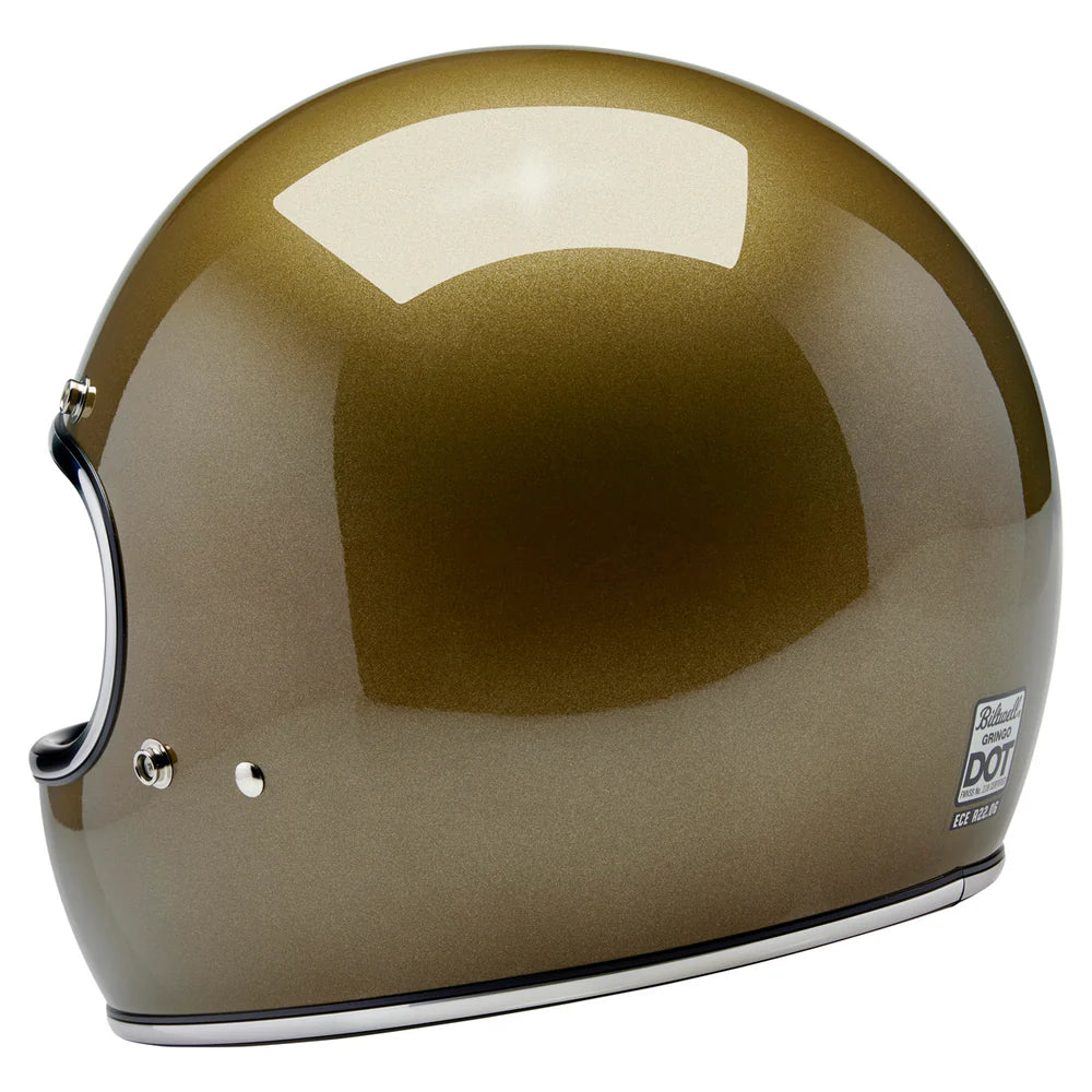 BILTWELL GRINGO ECE 22.06 HELMET - UGLY GOLD METALLIC - SIZE M