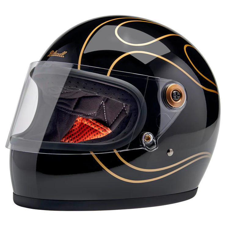 BILTWELL GRINGO S ECE 22.06 HELMET - GLOSS BLACK FLAMES