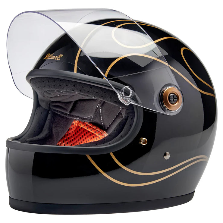 BILTWELL GRINGO S ECE 22.06 HELMET - GLOSS BLACK FLAMES