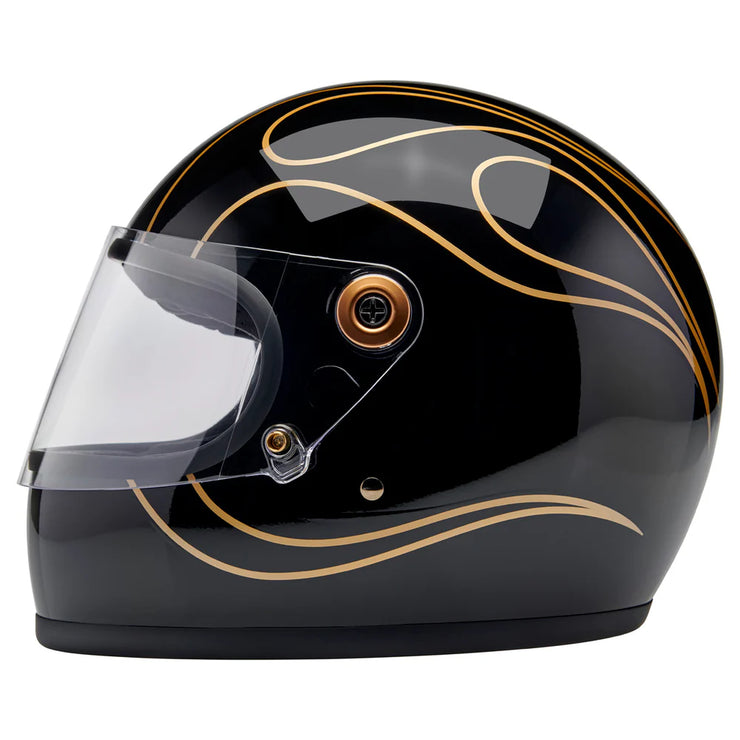 BILTWELL GRINGO S ECE 22.06 HELMET - GLOSS BLACK FLAMES