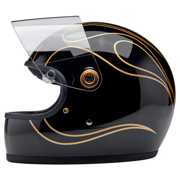 BILTWELL GRINGO S ECE 22.06 HELMET - GLOSS BLACK FLAMES
