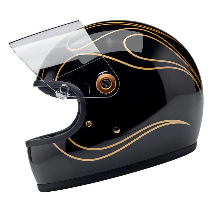 BILTWELL GRINGO S ECE 22.06 HELMET - GLOSS BLACK FLAMES