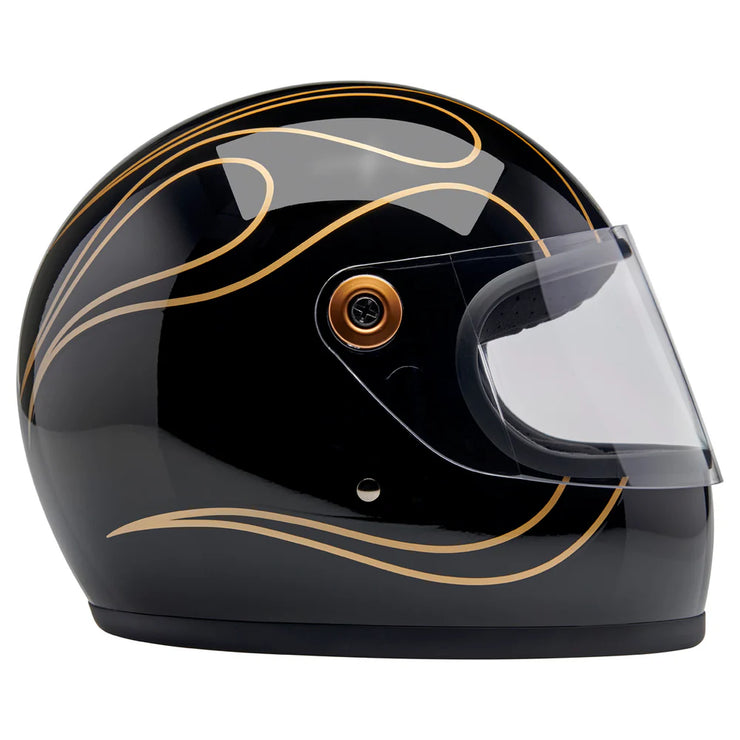 BILTWELL GRINGO S ECE 22.06 HELMET - GLOSS BLACK FLAMES