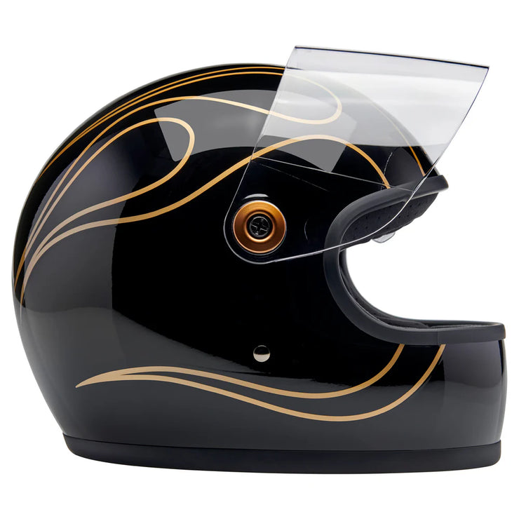 BILTWELL GRINGO S ECE 22.06 HELMET - GLOSS BLACK FLAMES