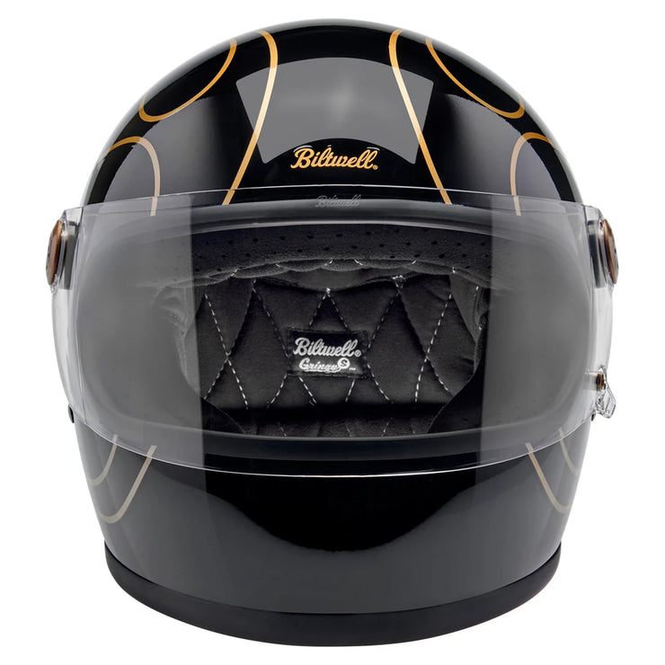 BILTWELL GRINGO S ECE 22.06 HELMET - GLOSS BLACK FLAMES