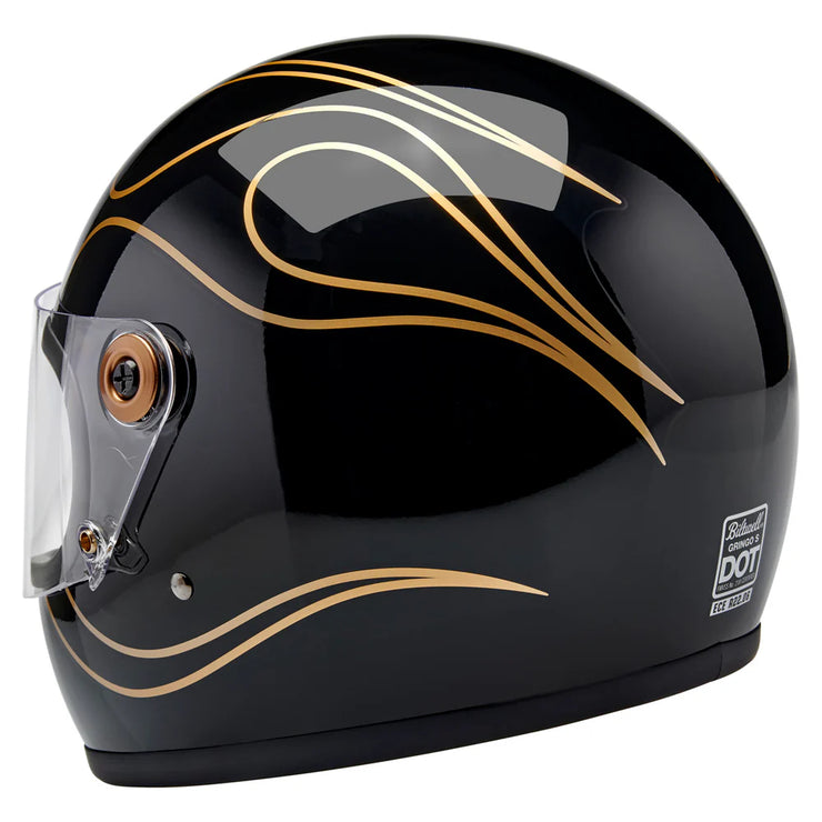 BILTWELL GRINGO S ECE 22.06 HELMET - GLOSS BLACK FLAMES