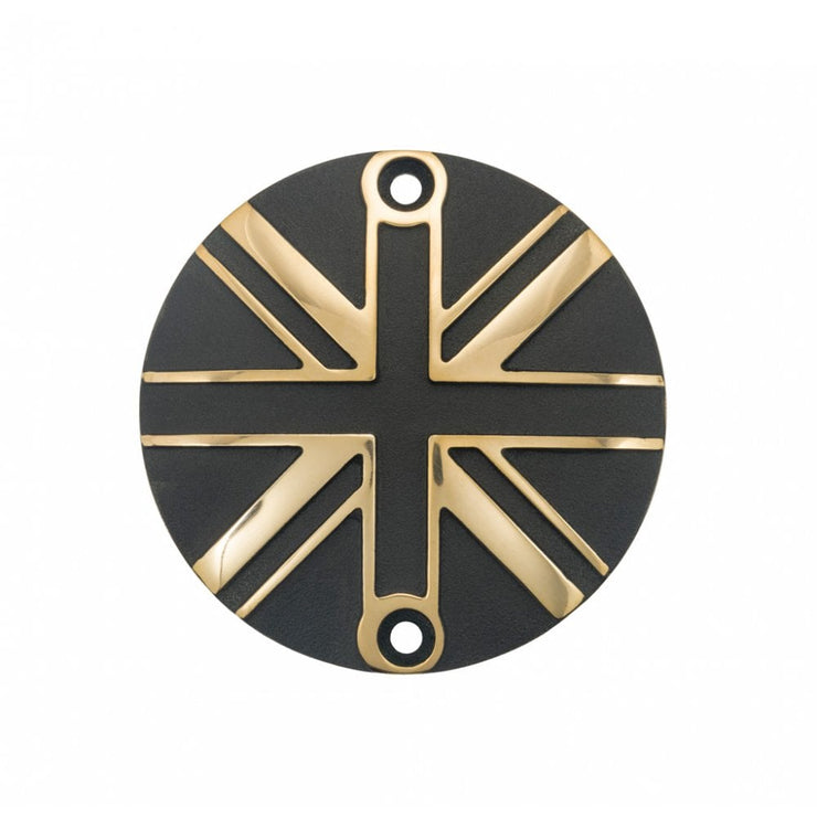 MOTONE POINTS ACG COVER/BADGE - UNION JACK - BLACK/BRASS CONTRAST FINISH