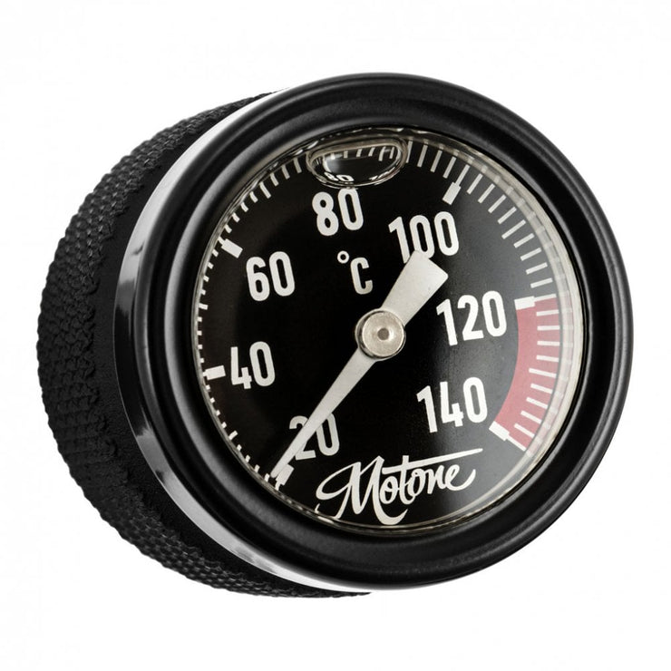 MOTONE 2001-2015 AC TRIUMPH ENGINE TEMP GAUGE OIL FILLER CAP - °C (CELSIUS VERSION) - BLACK