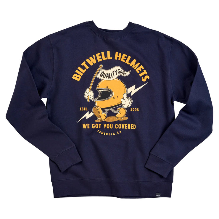 BILTWELL COVERED CREWNECK SWEATSHIRT - NAVY