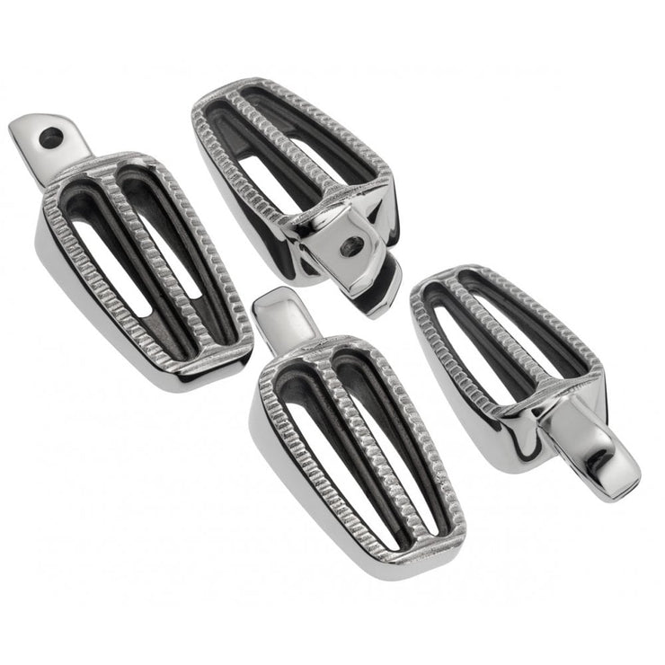 MOTONE RANGER FOOT PEGS - FULL RIDER SET & PASSENGER PEGS FOR LC TRIUMPHS - POLISHED