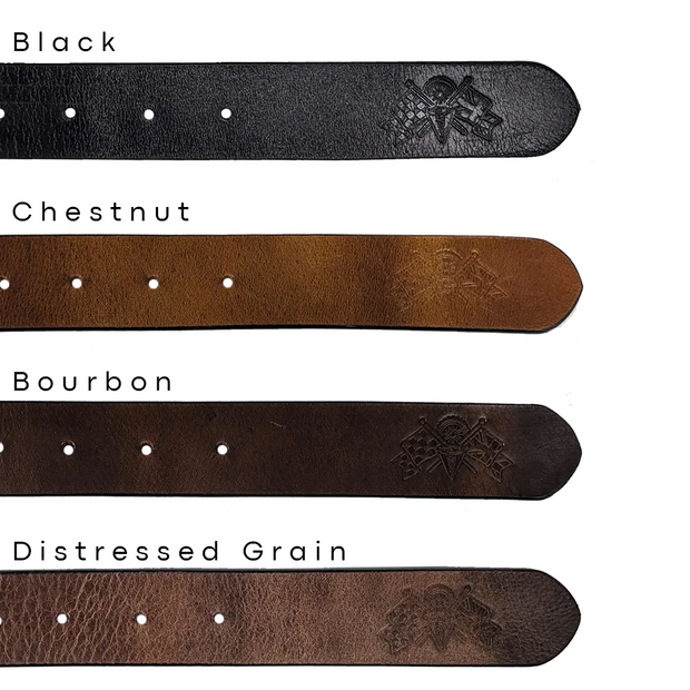 GOLDTOP LEATHER BELT - TRADITIONAL BRASS - BLACK