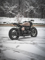 HEPCO & BECKER TUBE REAR RACK - BLACK FOR TRIUMPH BONNEVILLE BOBBER (2017 ONWARDS)