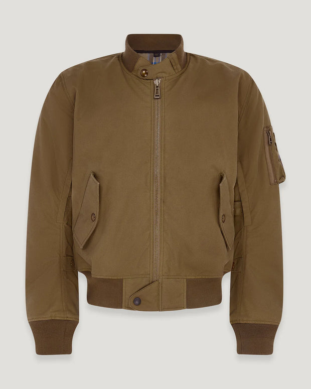 BELSTAFF BRECON MOTORCYCLE BOMBER JACKET - OLIVE GREEN