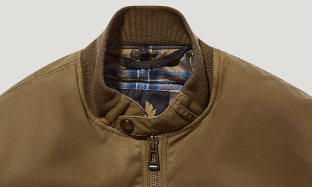 BELSTAFF BRECON MOTORCYCLE BOMBER JACKET - OLIVE GREEN
