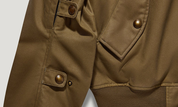 BELSTAFF BRECON MOTORCYCLE BOMBER JACKET - OLIVE GREEN