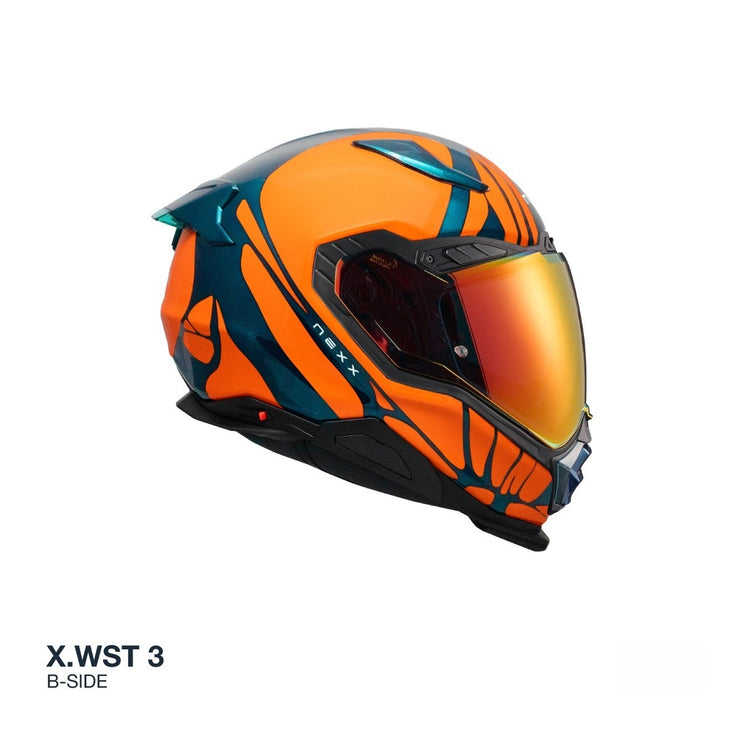 NEXX X.WST3 HELMET - B-SIDE - TEAL / ORANGE