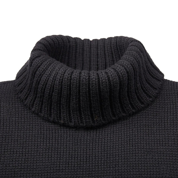GOLDTOP 100% MERINO WOOL CLASSIC SUBMARINER SWEATER - BLACK