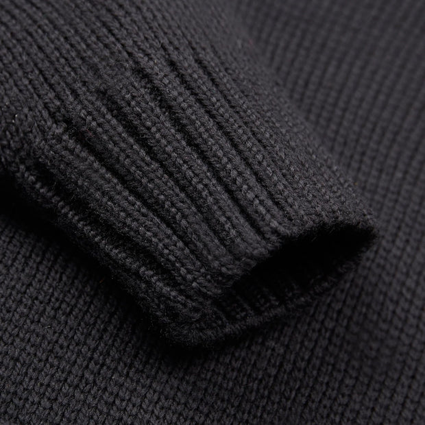 GOLDTOP 100% MERINO WOOL CLASSIC SUBMARINER SWEATER - BLACK