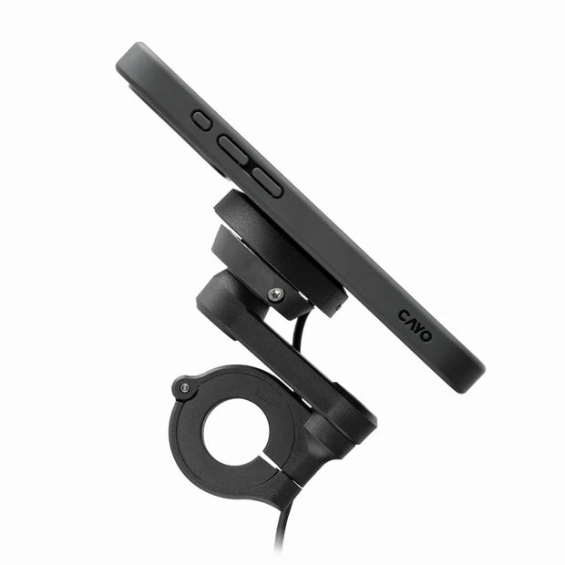 CAYO MOTO.DOKK HANDLEBAR PHONE MOUNT W/ USB-A CABLE, CHARGING MODULE, AND VIBRATION DAMPENER