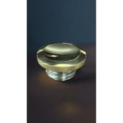 MOTONE JETSON DISHED LOW PROFILE FUEL GAS CAP - BILLET ALUMINIUM - POLISHED BRASS