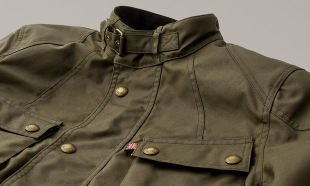 BELSTAFF CROSBY MOTORCYCLE JACKET - FOREST GREEN