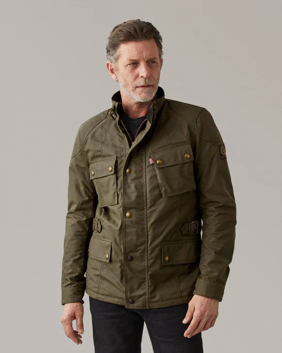 BELSTAFF CROSBY MOTORCYCLE JACKET - FOREST GREEN