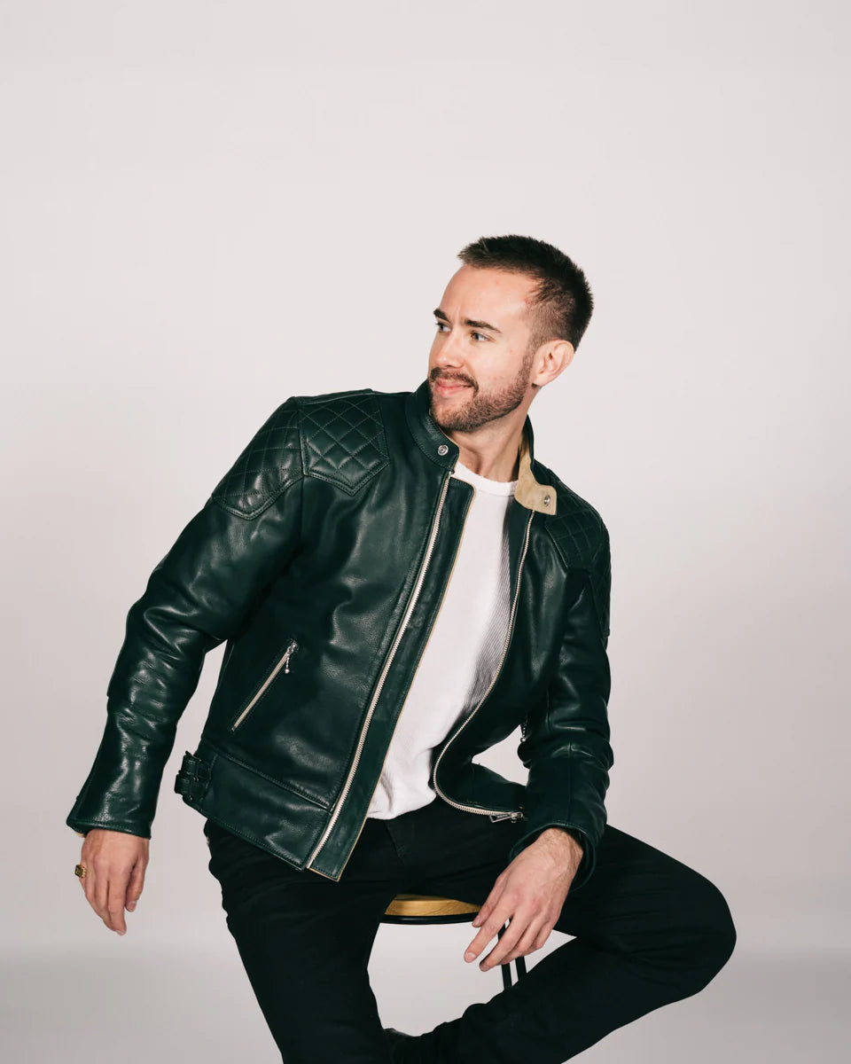 GOLDTOP '76 CAFE RACER JACKET (CE ARMOURED) - BRITISH RACING