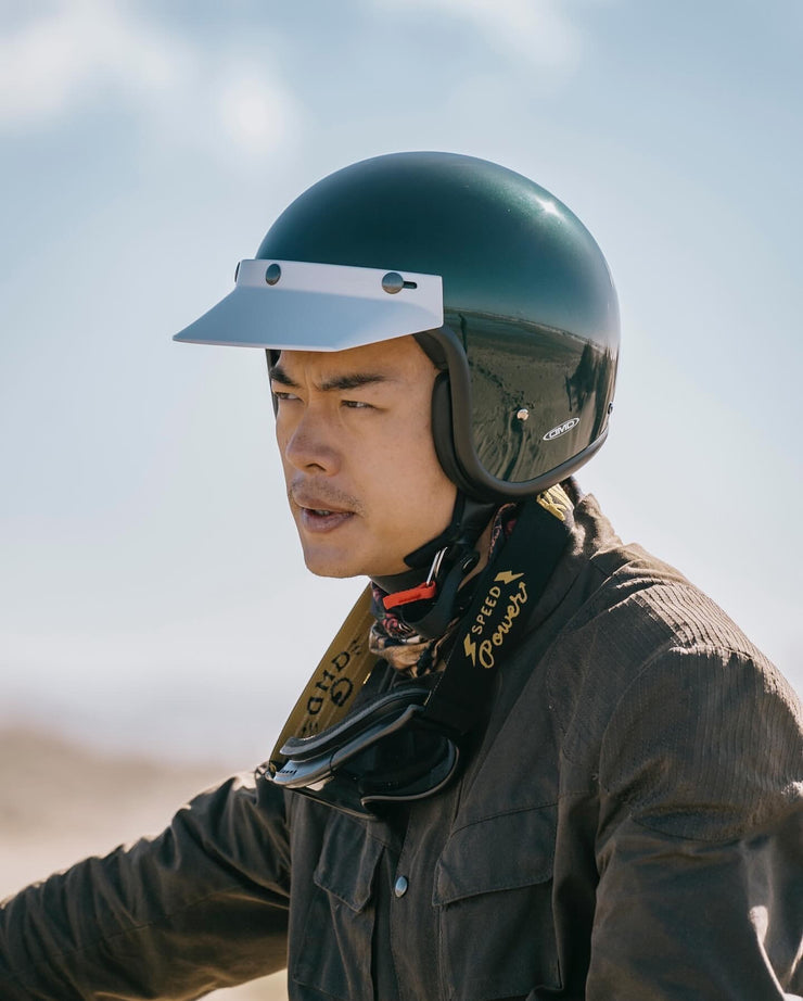 DMD RETRO JET HELMET ECE 22.06 - DEEP GREEN