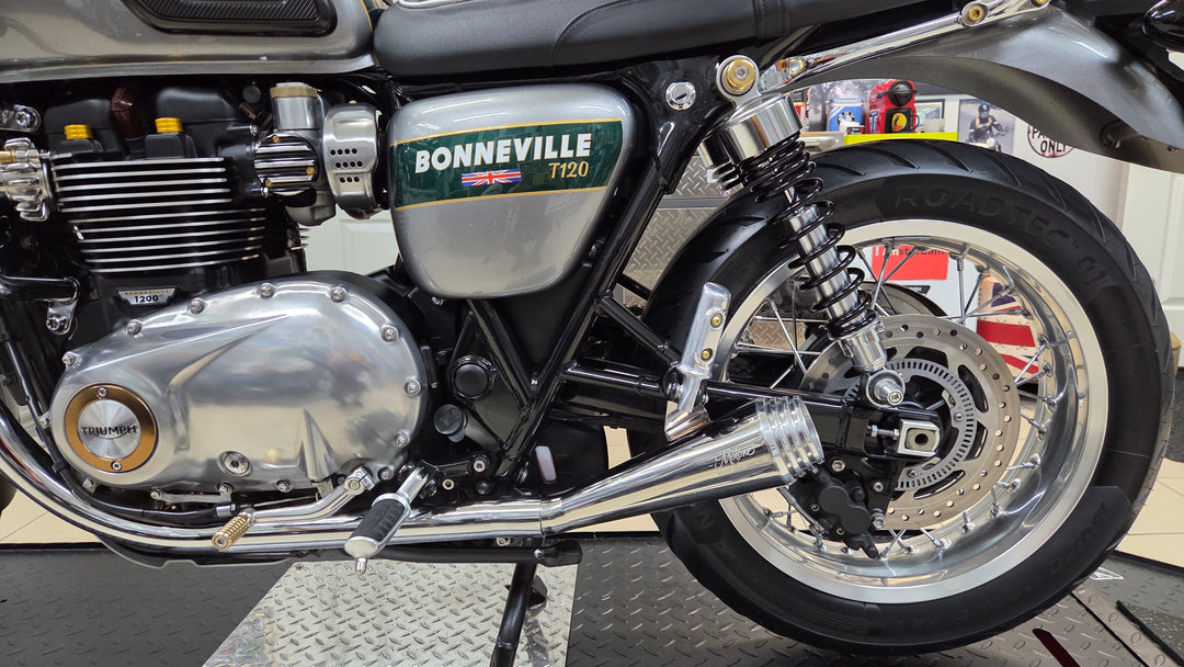 MOTONE SATURN V EXHAUST - T120/T100 - POLISHED – Strath Moto