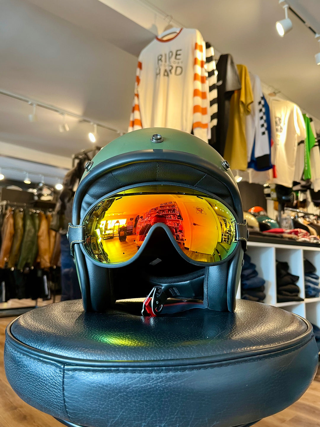 BARUFFALDI ETRURIA CAFE RACER GOGGLES - ORANGE MIRROR W