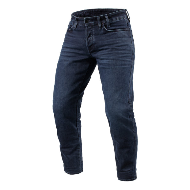 REV'IT! ORTES TF (TAPERED FIT) JEANS - DARK BLUE-BLACK WASH