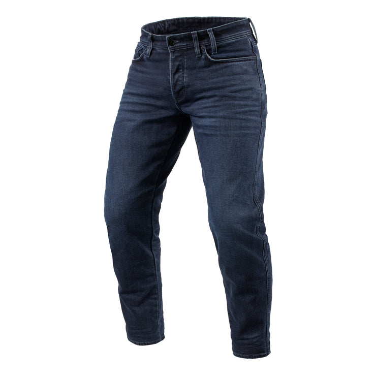 REV'IT! ORTES JEANS TF (TAPERED FIT) - DARK BLUE-BLACK WASH