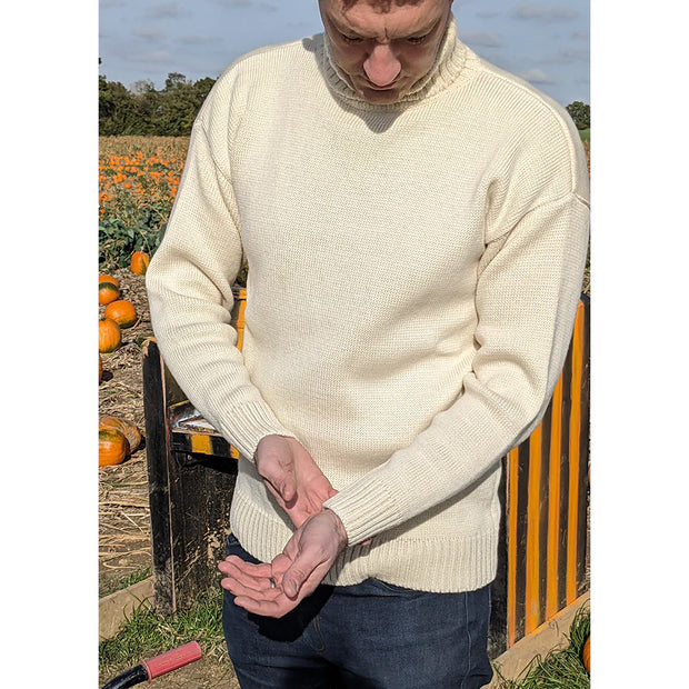GOLDTOP 100% MERINO WOOL CLASSIC SUBMARINER SWEATER - ECRU