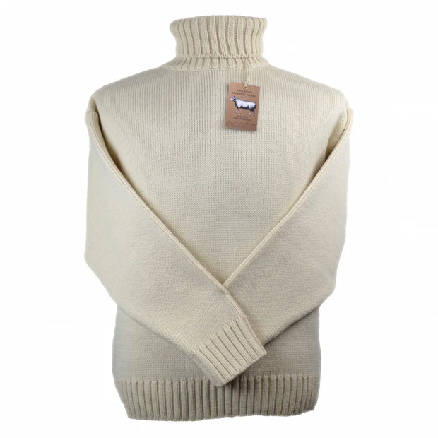 GOLDTOP 100% MERINO WOOL CLASSIC SUBMARINER SWEATER - ECRU