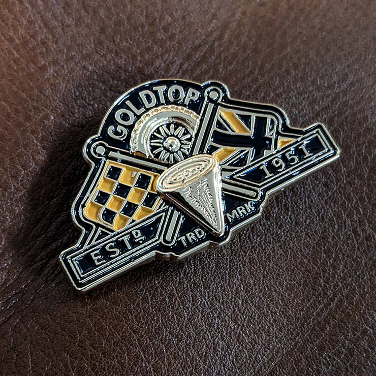GOLDTOP ENAMEL BADGE PIN - ESTD. 1951 - GOLD