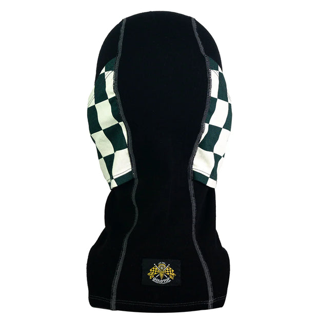 GOLDTOP MERINO WOOL BALACLAVA - GREEN & WHITE CHECKER