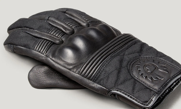 BELSTAFF HAMPSTEAD MOTORCYCLE GLOVES - BLACK / BLACK