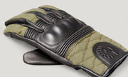 BELSTAFF HAMPSTEAD MOTORCYCLE GLOVES - BLACK / FOREST GREEN