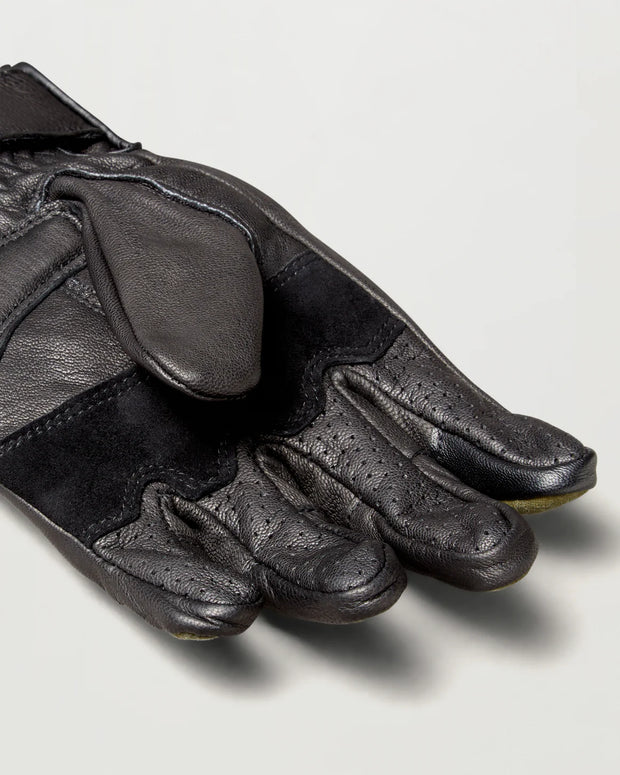 BELSTAFF HAMPSTEAD MOTORCYCLE GLOVES - BLACK / FOREST GREEN