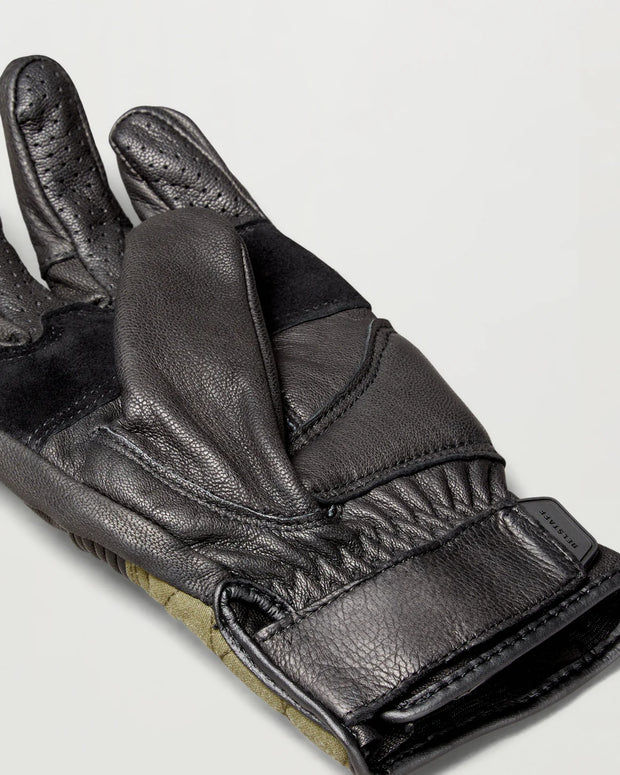 BELSTAFF HAMPSTEAD MOTORCYCLE GLOVES - BLACK / FOREST GREEN