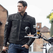 MERLIN HIXON II D30 LEATHER MOTORCYCLE JACKET - BROWN