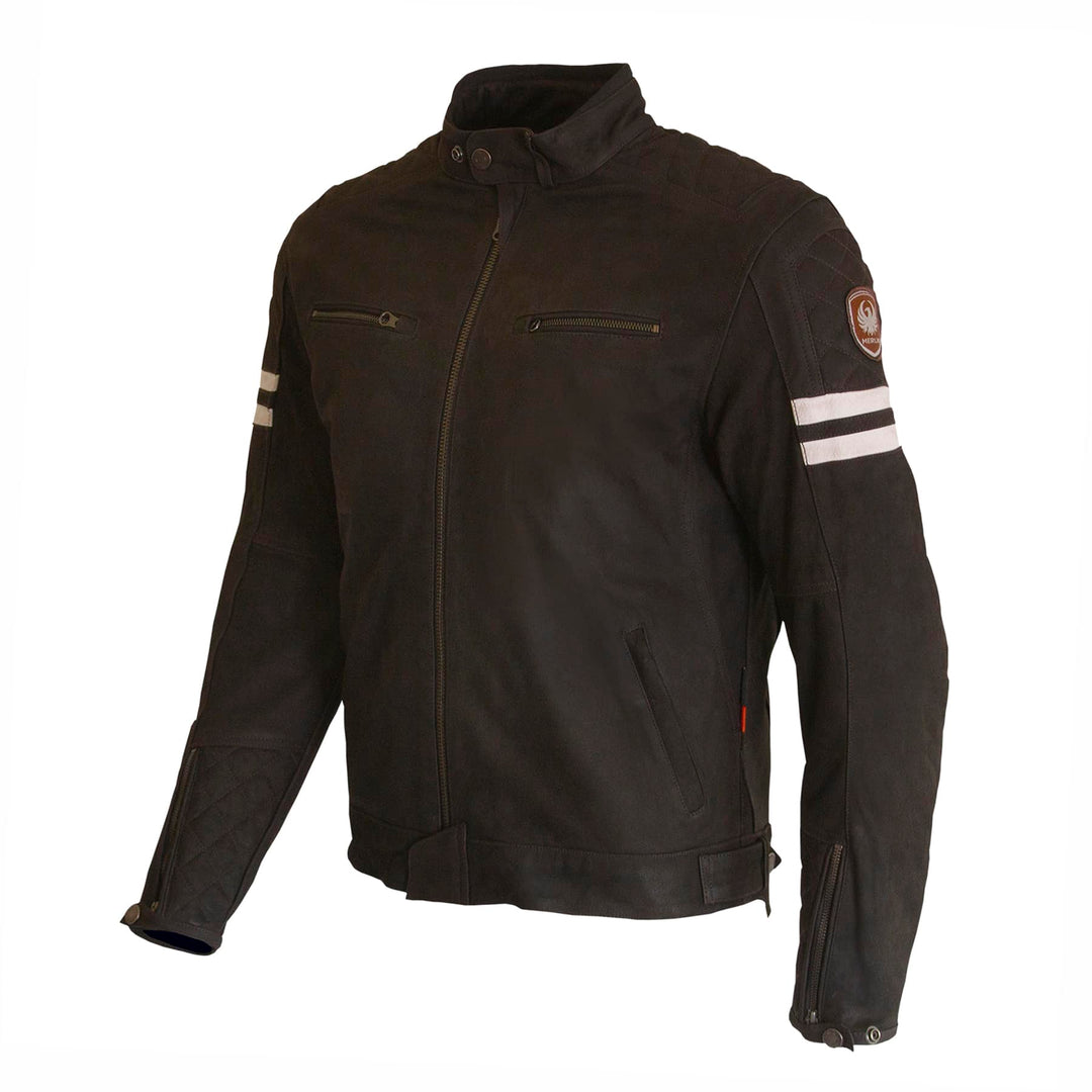 MERLIN HIXON II D30 LEATHER MOTORCYCLE JACKET - BROWN - SIZE 40