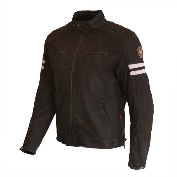 MERLIN HIXON II D30 LEATHER MOTORCYCLE JACKET - BROWN