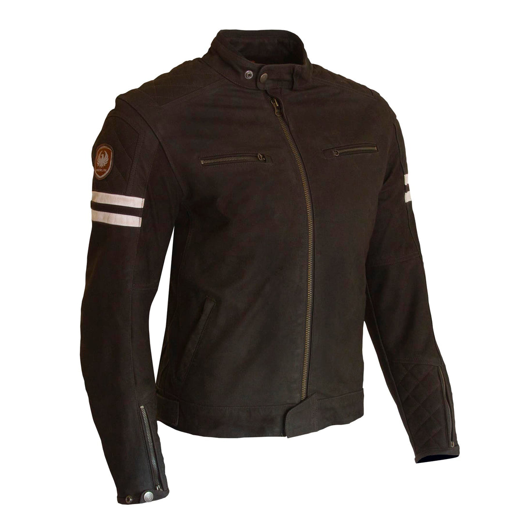 MERLIN HIXON II D30 LEATHER MOTORCYCLE JACKET - BROWN - SIZE 40