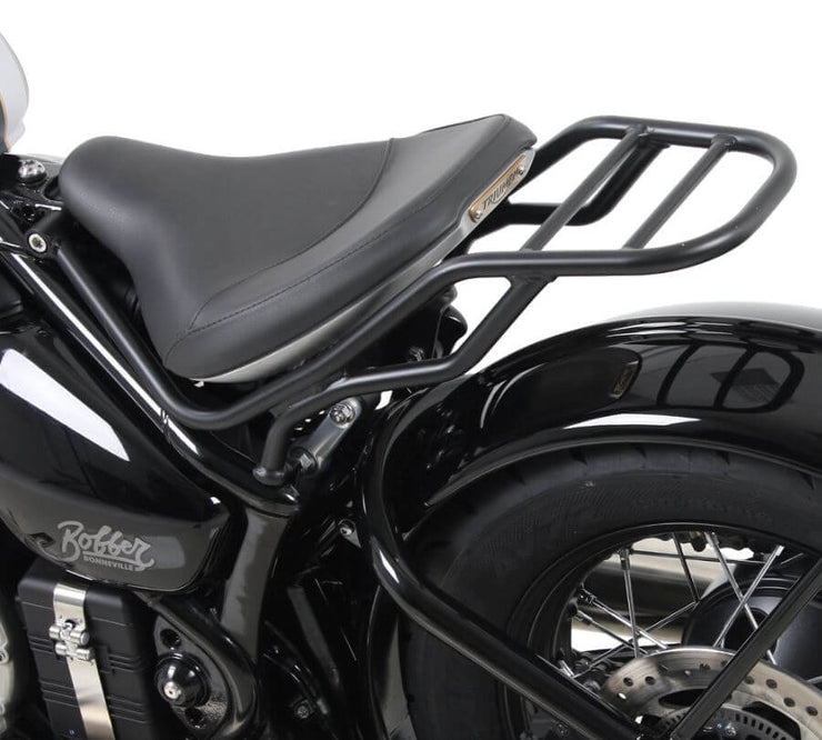 HEPCO & BECKER TUBE REAR RACK - BLACK FOR TRIUMPH BONNEVILLE BOBBER (2017 ONWARDS)