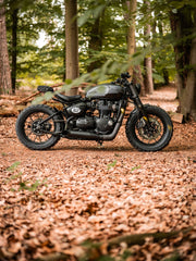 HEPCO & BECKER TUBE REAR RACK - BLACK FOR TRIUMPH BONNEVILLE BOBBER (2017 ONWARDS)
