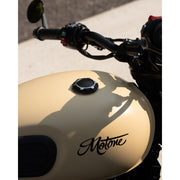 MOTONE TELSTAR LOW PROFILE FUEL GAS CAP - BILLET ALUMINIUM - BLACK/CONTRAST POLISHED