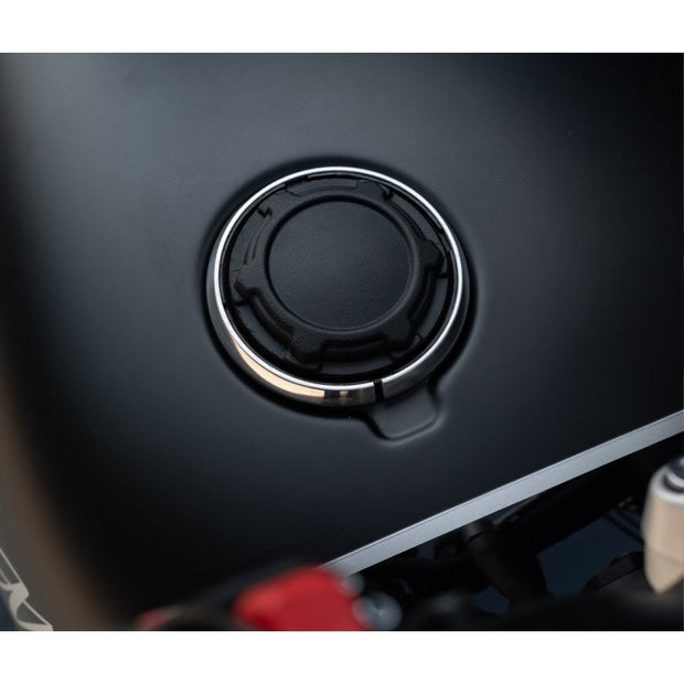 MOTONE TELSTAR LOW PROFILE FUEL GAS CAP - BILLET ALUMINIUM - BLACK